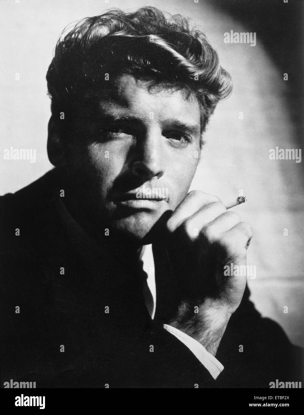 Actor Burt Lancaster, Portrait with Cigarette, 1951 Stock Photo