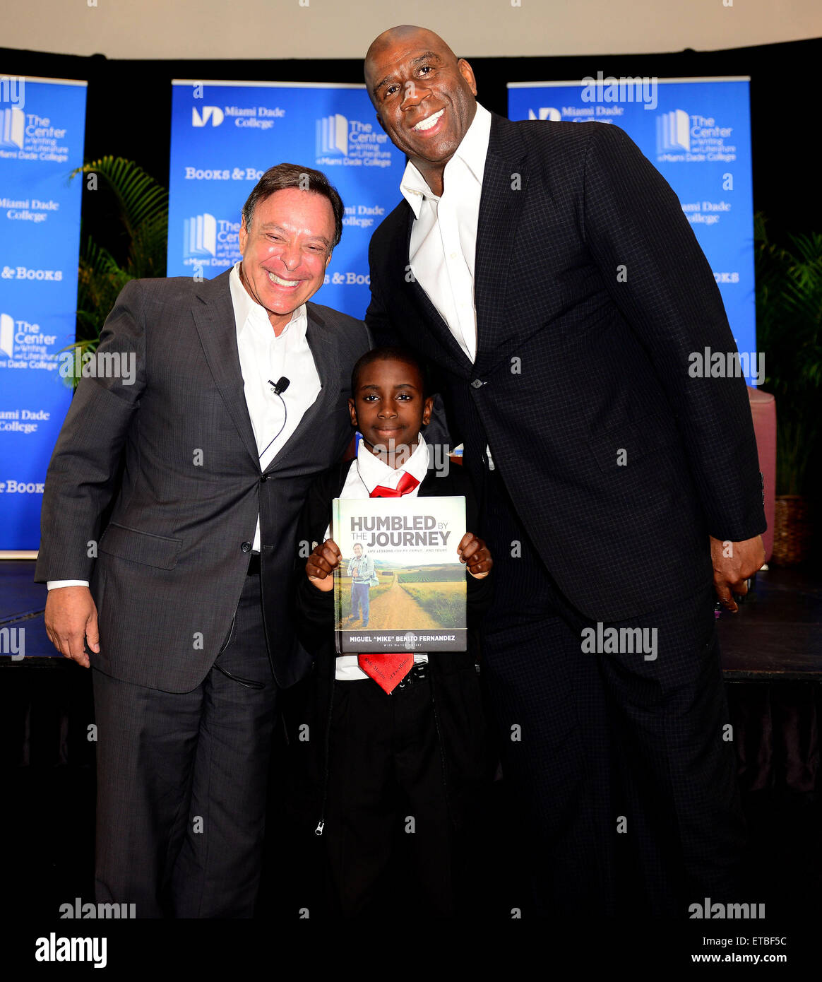 Mike Fernandez is joined by NBA legend Magic Johnson at a presentation for his book 'Humbled by the Journey, Life Lessons for My Family and Yours' presented by Books and Books  Featuring: Mike Fernández, Guest, Earvin “Magic” Johnson Where: Miami, Florida, United States When: 14 Jan 2015 Credit: Johnny Louis/WENN.com Stock Photo