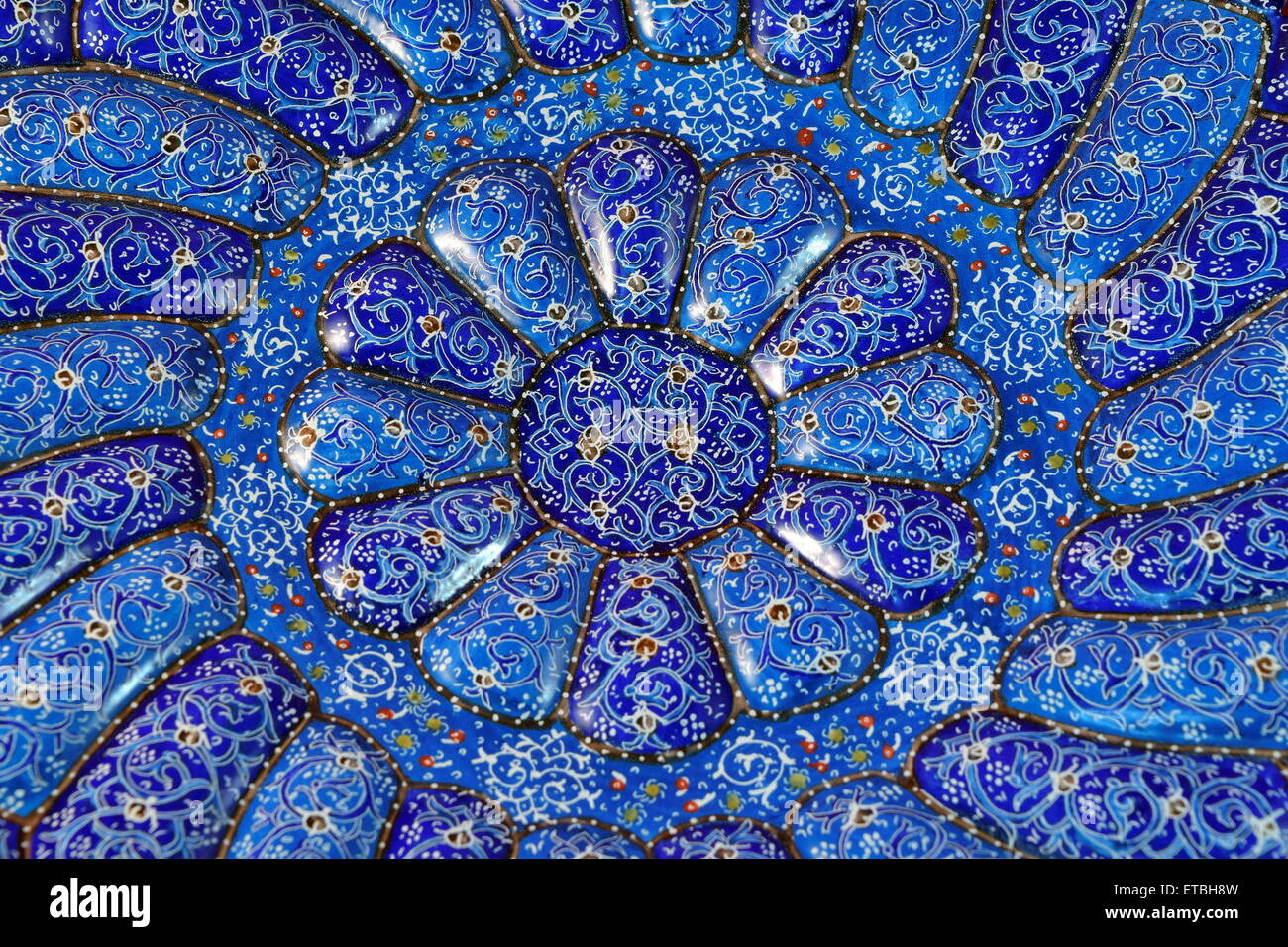 Mina Minakari Handicraft made in Esfahan Naqshe Jahan Square Iran Stock Photo