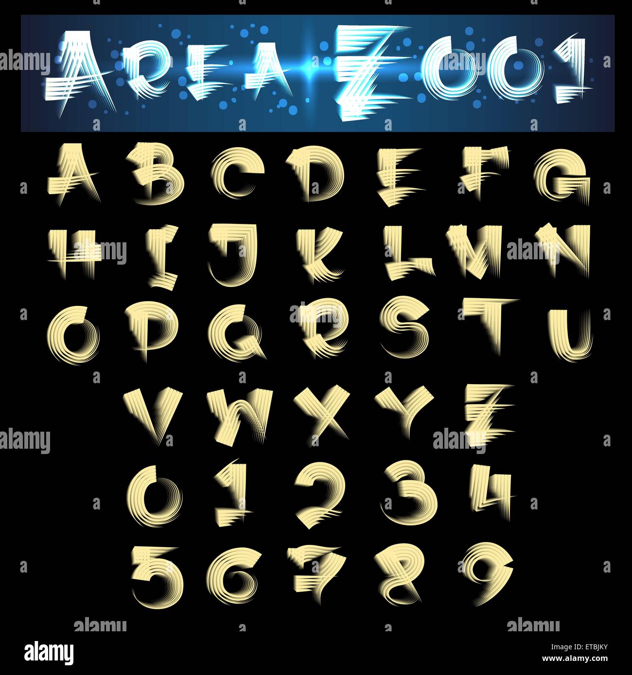 Unique hand draw alphabet. Capital letters from A to Z and numbers ...