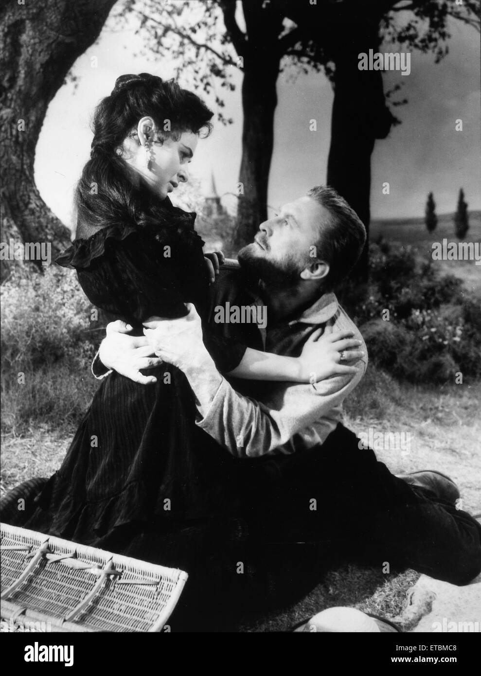 Kirk Douglas, Pamela Brown, on-set of the Film 'Lust for Life', 1956 Stock Photo
