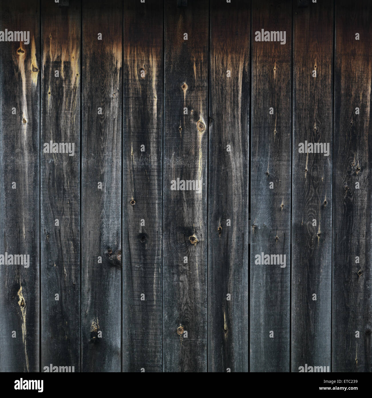 Black weathered wooden boards, wood wall texture background Stock Photo