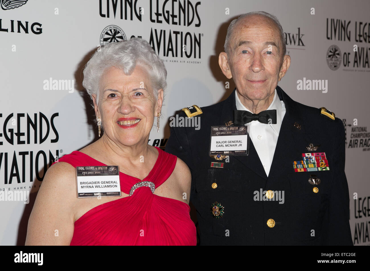 12th Annual Living Legends of Aviation Awards at The Beverly Hilton - Arrivals  Featuring: Myrna Williamson, Carl McNair Jr. Where: Los Angeles, California, United States When: 16 Jan 2015 Credit: Brian To/WENN.com Stock Photo