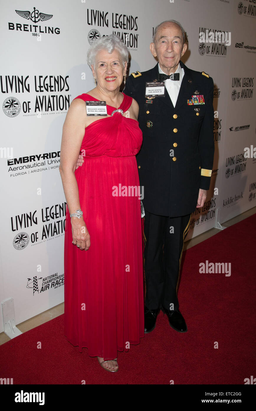 12th Annual Living Legends of Aviation Awards at The Beverly Hilton - Arrivals  Featuring: Myrna Williamson, Carl McNair Jr. Where: Los Angeles, California, United States When: 16 Jan 2015 Credit: Brian To/WENN.com Stock Photo