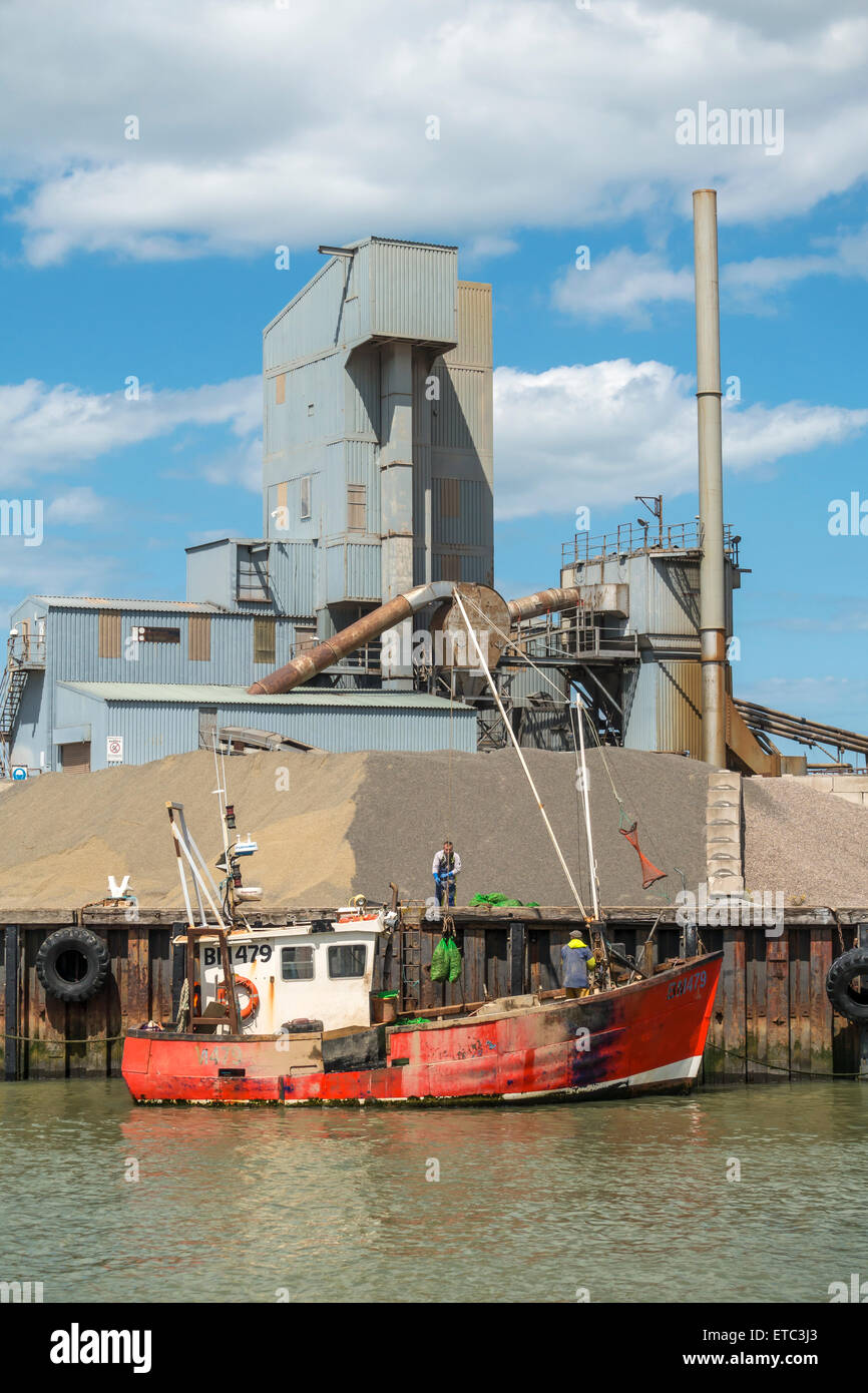 Fishing Boat Unloading Catch Whitstable Harbour Kent UK Stock Photo - Alamy