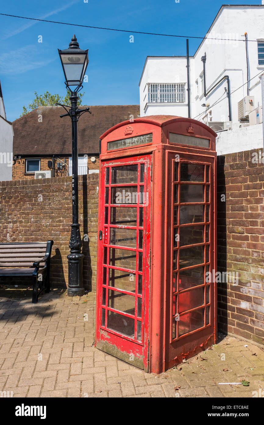 Old Red Telephone Box Stock Photo