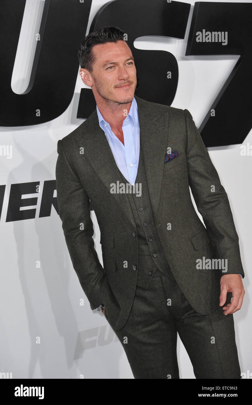 LOS ANGELES, CA - APRIL 1, 2015: Luke Evans at the world premiere of his movie 'Furious 7' at the TCL Chinese Theatre, Hollywood. Stock Photo