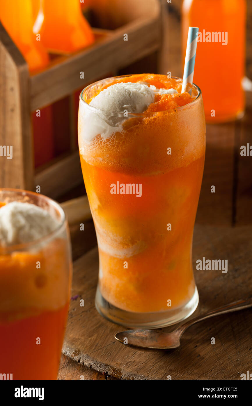 Orange Soda Creamsicle Ice Cream Float with a Straw Stock Photo Alamy