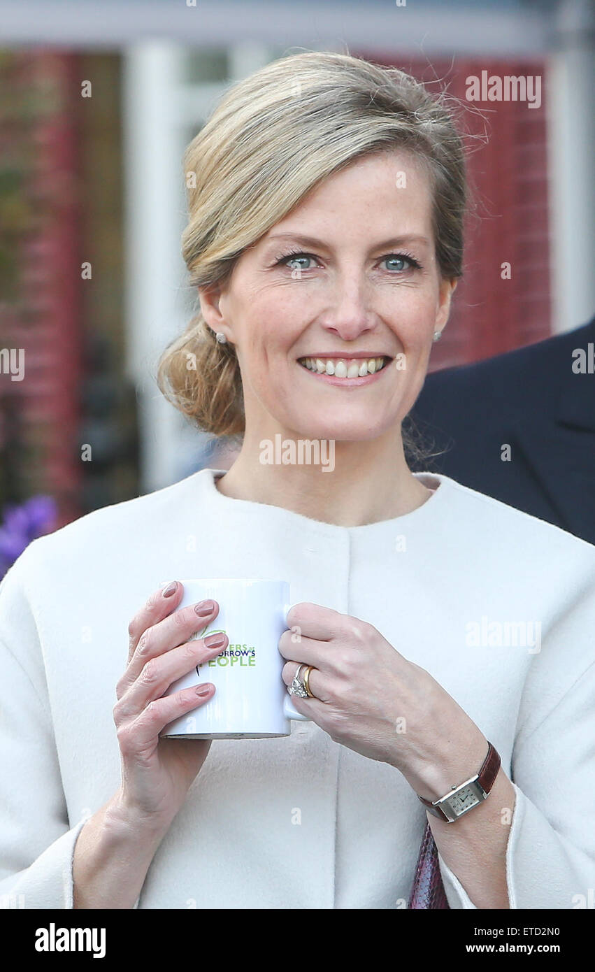 The Earl and Countess of Wessex visit Tomorrow's People Social Enterprise's at St. Anselm'a Church in Kennington on her 50th birthday  Featuring: Sophie Countess of Wessex Where: London, United Kingdom When: 20 Jan 2015 Credit: WENN.com Stock Photo