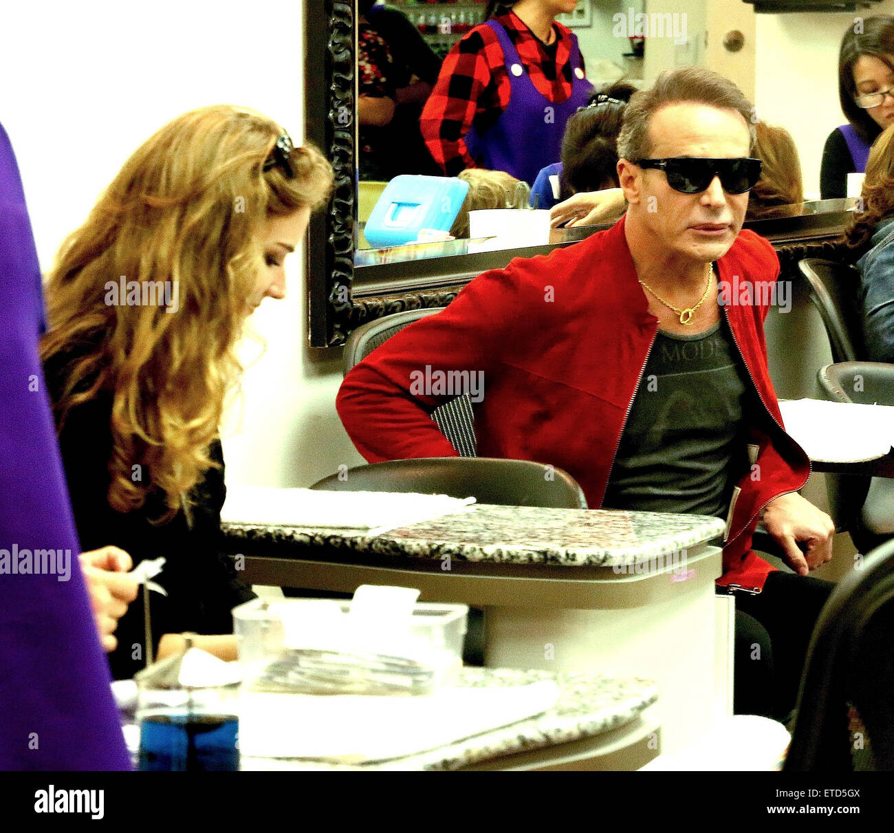 Lloyd Klein and Charlotte Kirk visit a Beverly Hills nail salon ...