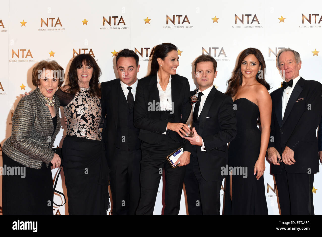 National Television Awards held at the O2 - Winners Board.  Featuring: Declan Donnelly, Nadia Forde, Michael Buerk, Anthony McPartlin, Melanie Sykes, Vicky Michelle Where: London, United Kingdom When: 21 Jan 2015 Credit: Daniel Deme/WENN.com Stock Photo