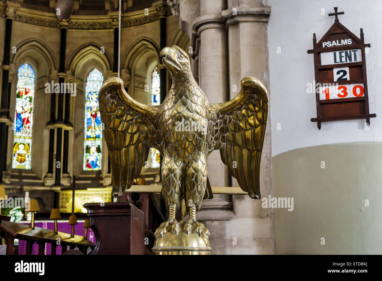 Mumbai India,Fort Mumbai,Kala Ghoda,St. Thomas Cathedral Church,interior inside,brass statue,bird,altar,India150302112 Stock Photo
