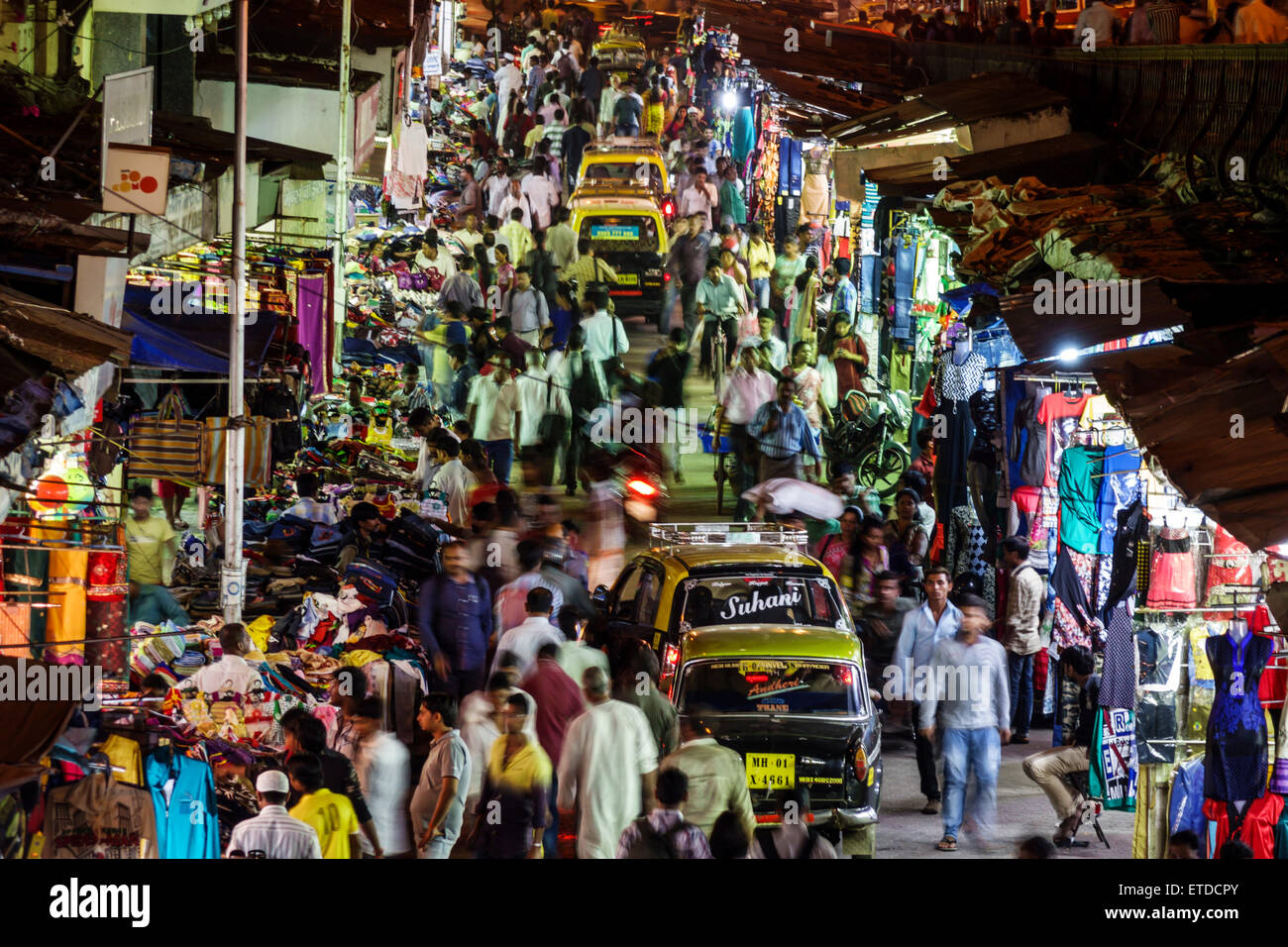 Mumbai India,Indian Asian,Grant Road East,Bharat Nagar,P Nagare Lane,night  nightlife evening after dark,shopping shopper shoppers shop shops market ma  Stock Photo - Alamy