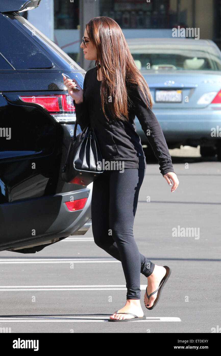 Lea michele leaving hair salon hi-res stock photography and images - Alamy