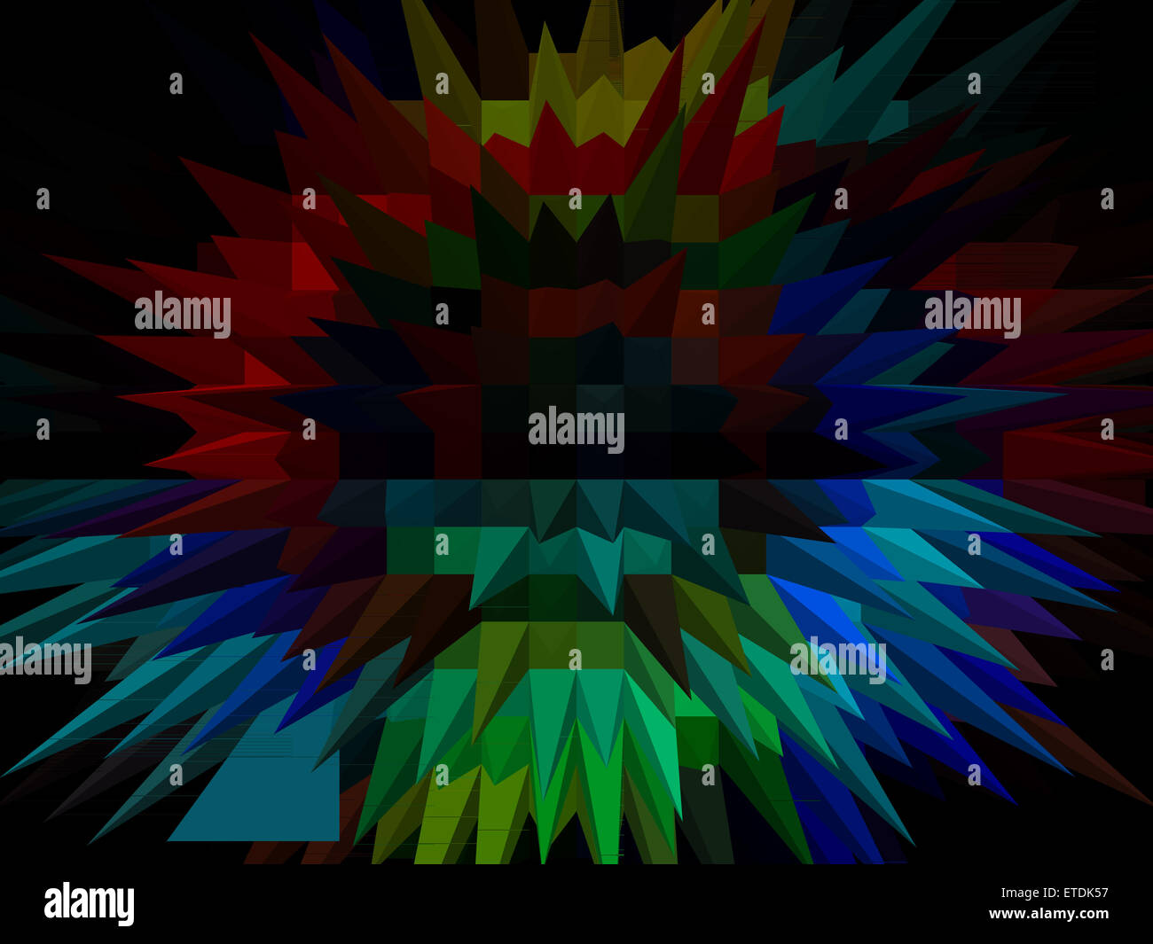 Colorful twirling pyramid extrude abstract background Stock Photo - Alamy