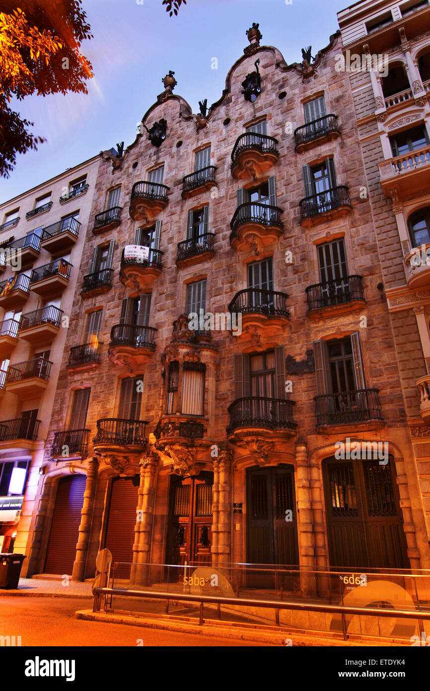 Calvet house, by Antoni Gaudi. Barcelona. Stock Photo
