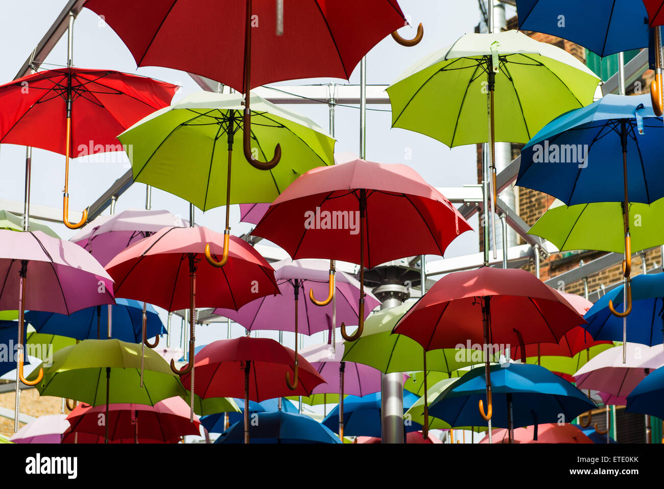 Different colored umbrellas in the sky Stock Photo Alamy