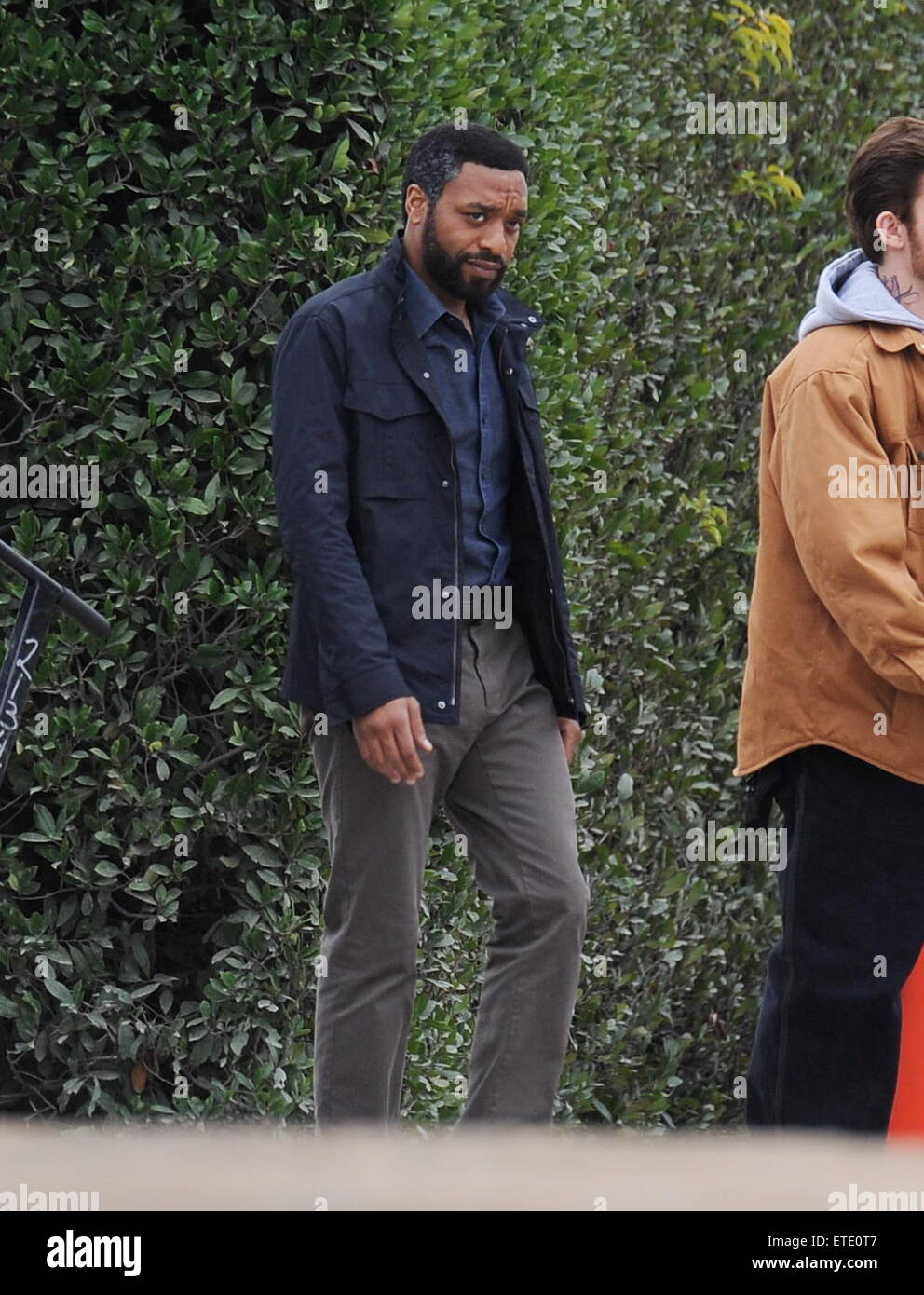 Oscar nominee '12 Years A Slave' star Chiwetel Ejiofor spotted on the set of 'The Secret In Their Eyes' filming in Pasadena Ca. The actor was joined by co star Dean Norris from 'Breaking Bad' and Daniel Moder as the cinematographer for the film. Daniel's famous wife Julia Roberts is also casted for the film.  Featuring: Chiwetel Ejiofor Where: Pasadena, California, United States When: 28 Jan 2015 Credit: Cousart/JFXimages/WENN.com Stock Photo