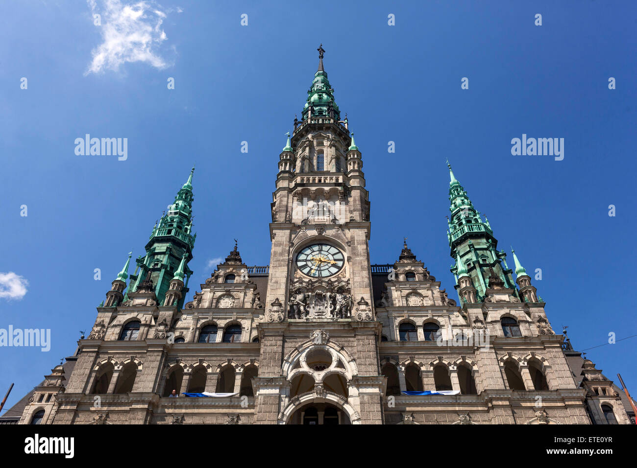 Liberec, Neo Renaissance, Town Hall, Northern Bohemia, Czech Republic Stock Photo