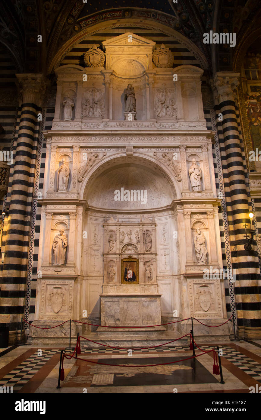 Interior of Siena Cathedral in Tuscany, Italy Stock Photo