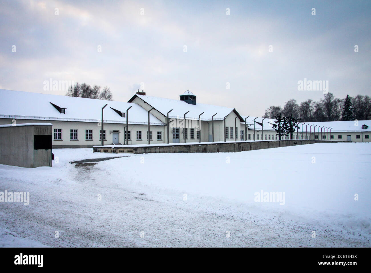 Dachau Concentration Camp Memorial in a Winter Day Stock Photo