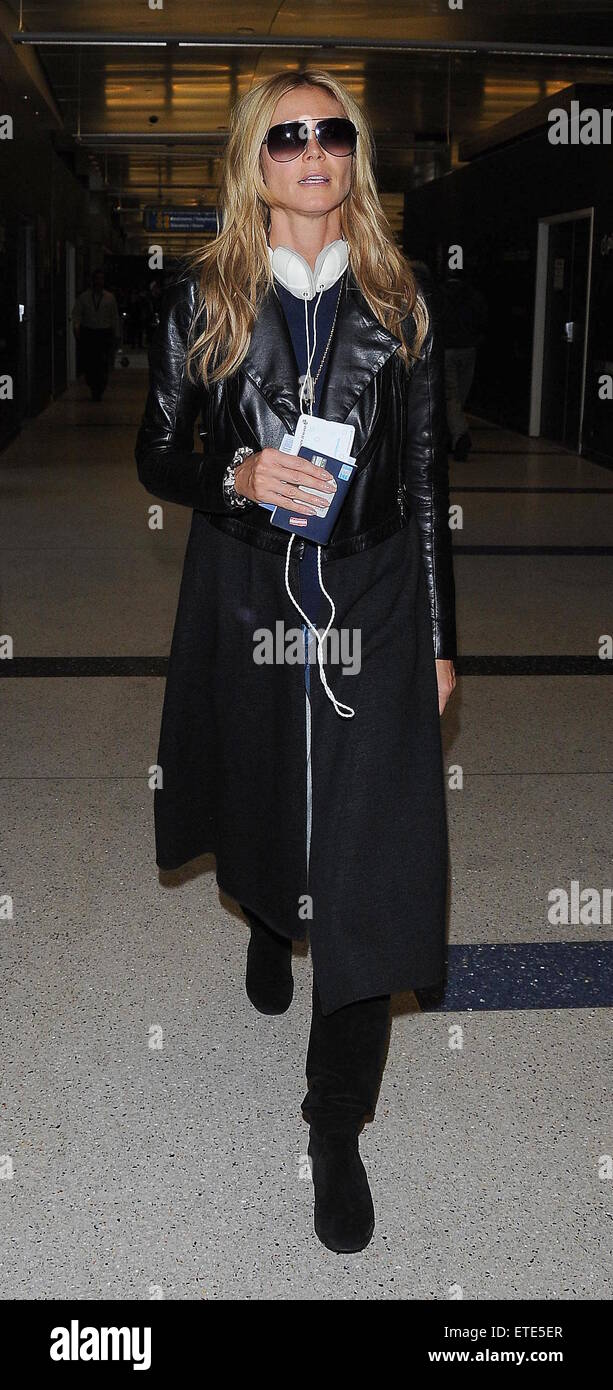 Heidi Klum departs from Los Angeles International Airport (LAX