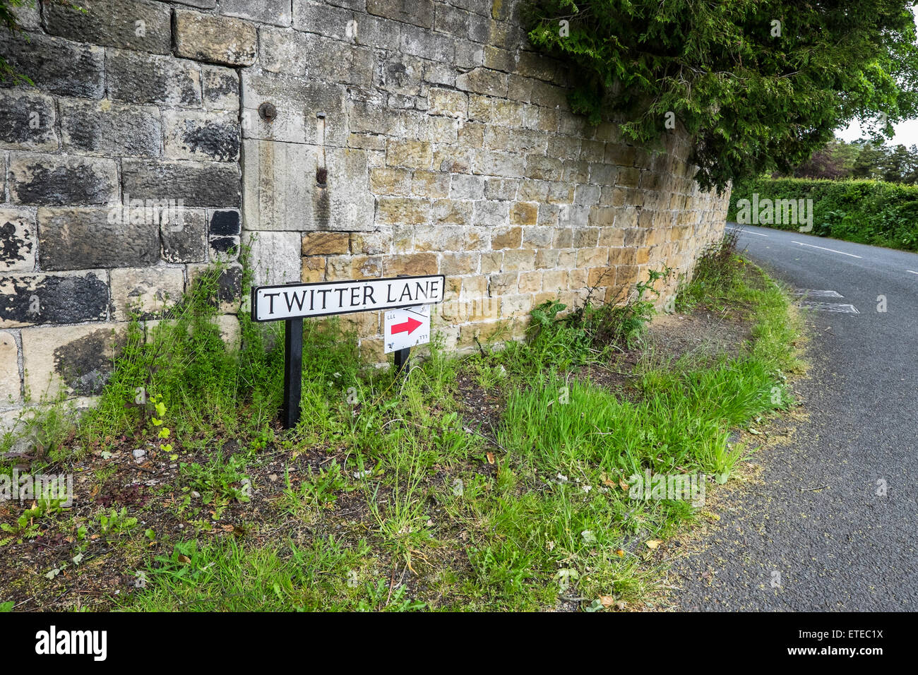 Twitter Lane is at Waddington in the Ribble Valley, Lancashire Stock