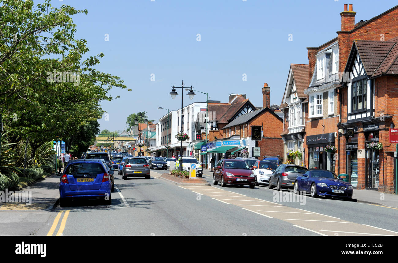 Ascot Berkshire England UK Traffic passes through Ascot High Street