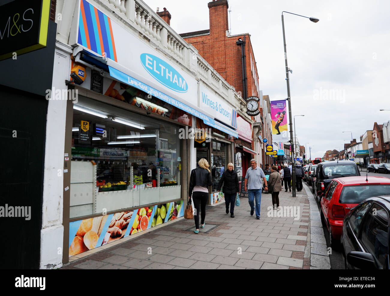 Eltham South East London UK Eltham High Street with shoppers and