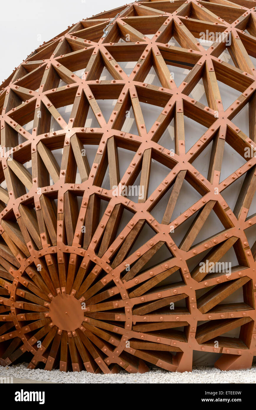 MILAN, ITALY - May 7: detail of outer shell of Malaysia pavilion , shot  on may 7 2015  Milan, Italy Stock Photo