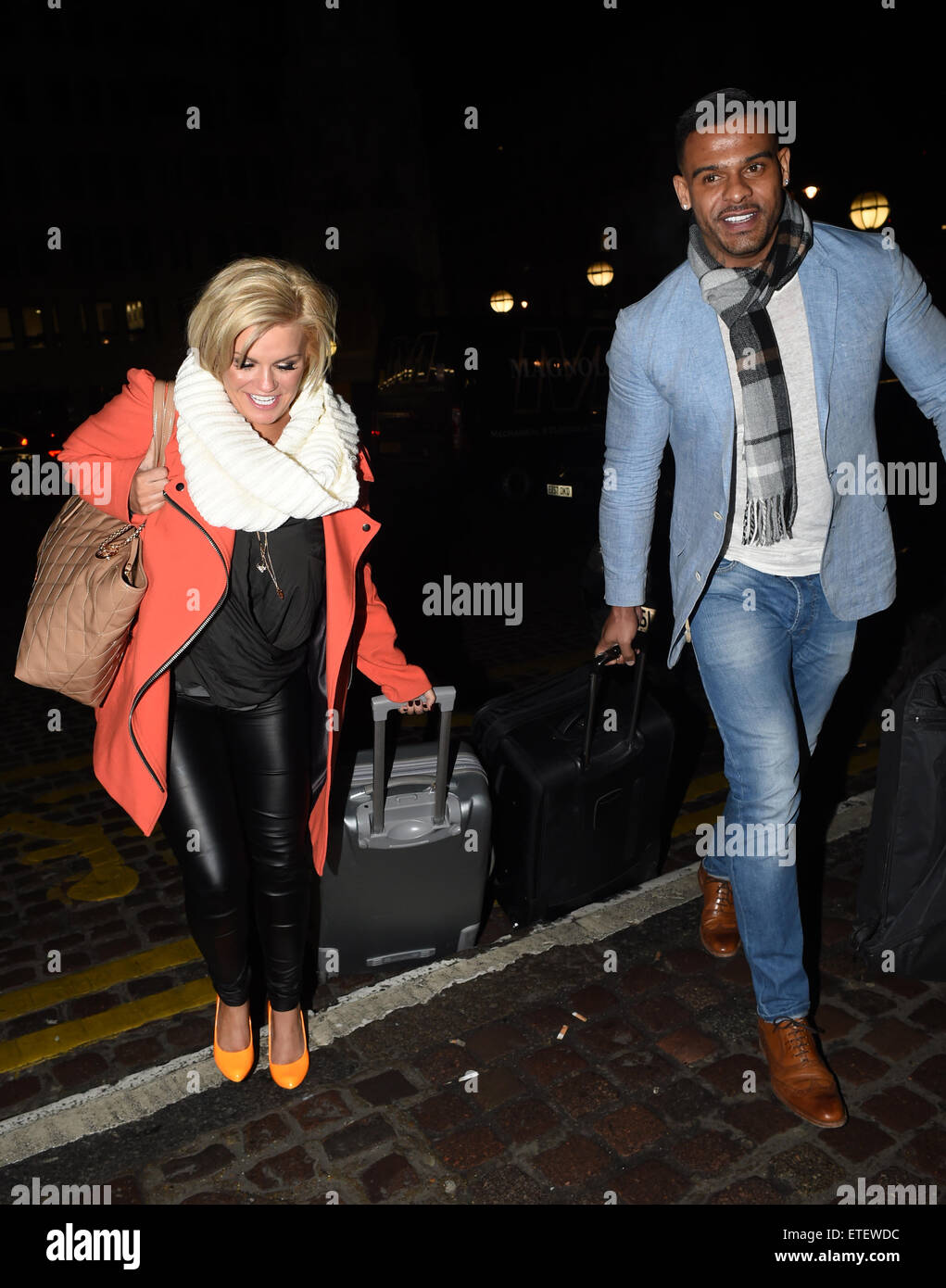 Kerry Katona and George Kay arriving back at their London Hotel after ...