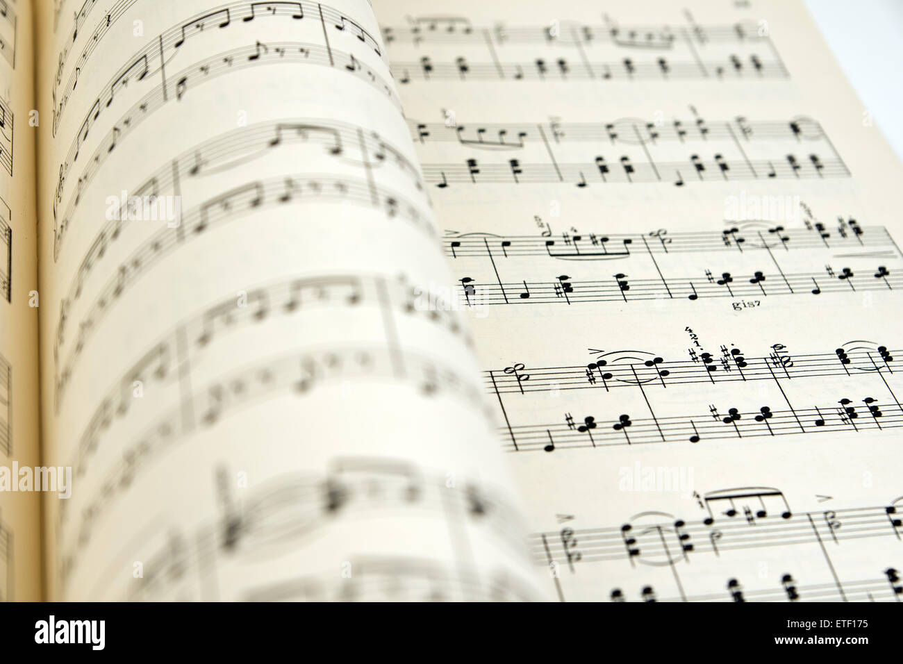 Old sheet music with notes Stock Photo Alamy