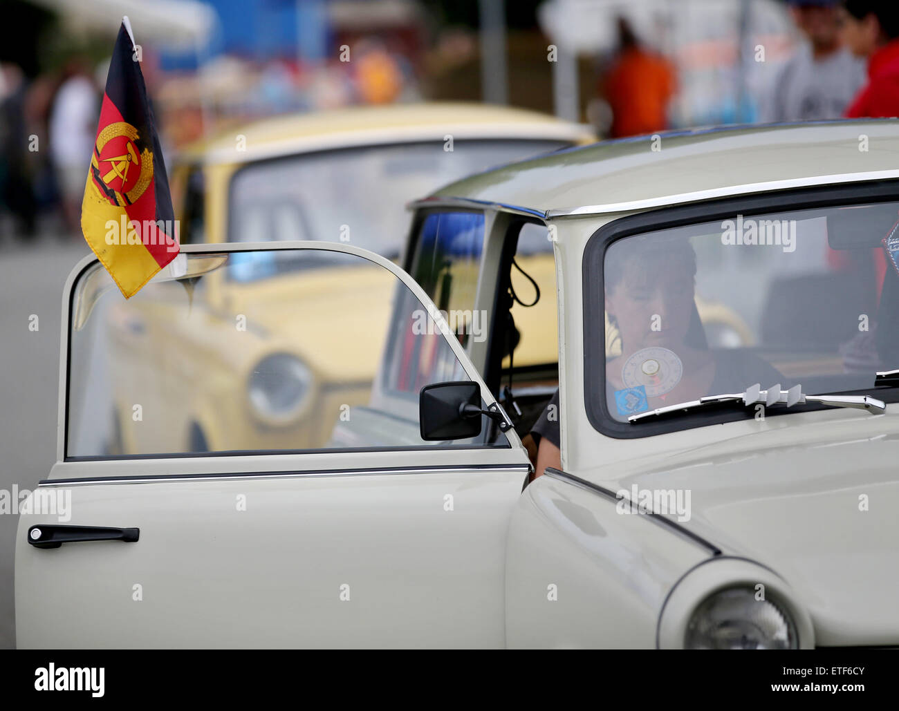 Zwickau, Germany. 13th June, 2015. A flag of the former German ...