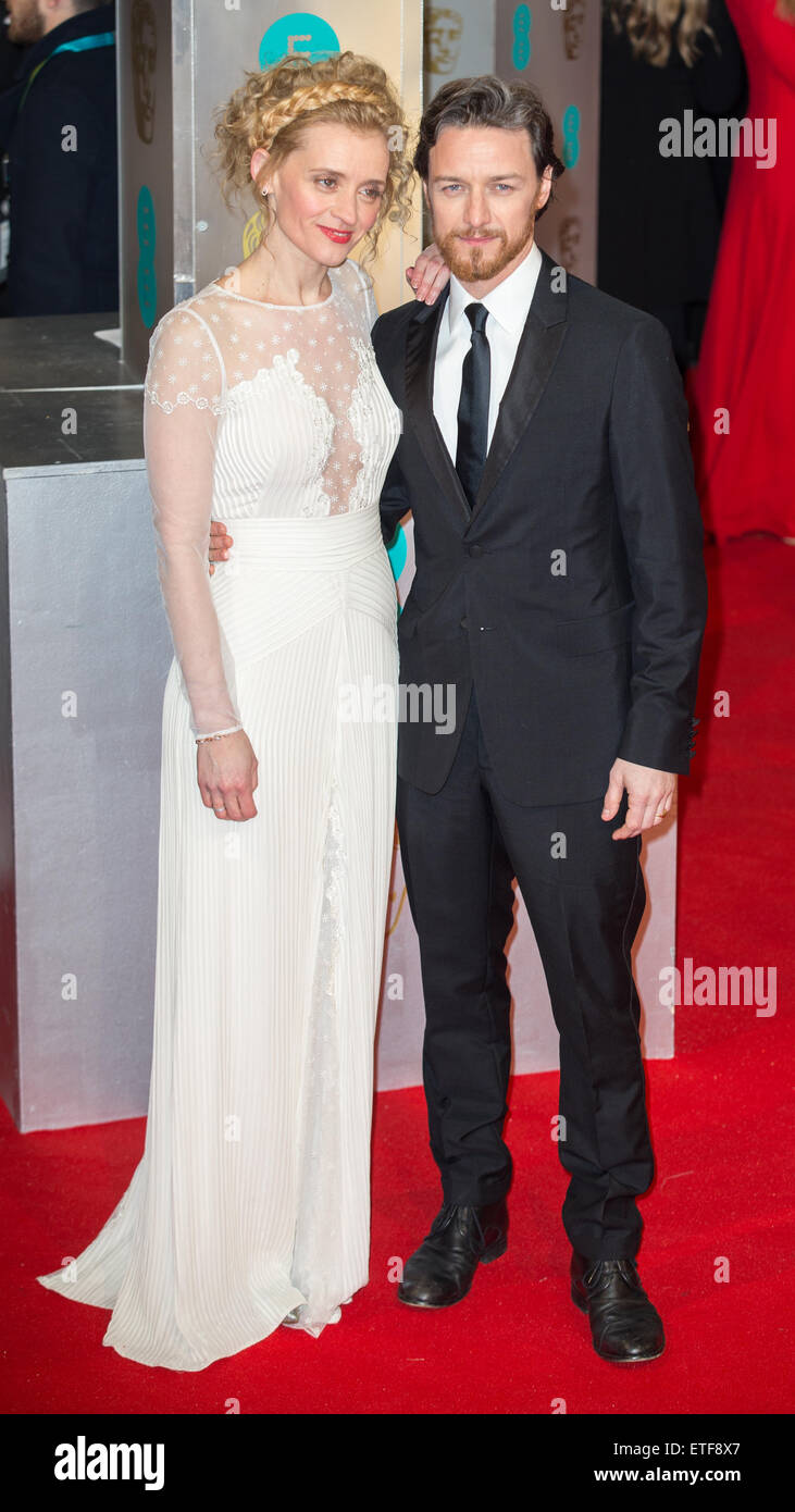 EE British Academy Film Awards (BAFTA) at The Royal Opera House - Red Carpet Arrivals  Featuring: James McAvoy, Anne-Marie Duff Where: London, United Kingdom When: 08 Feb 2015 Credit: Mario Mitsis/WENN.com Stock Photo