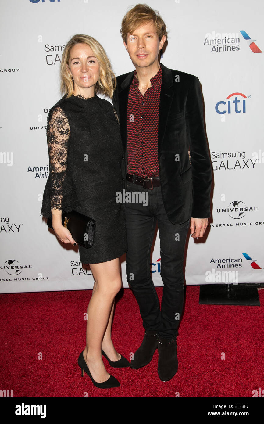 Celebrities attend Universal Music Group’s Grammy After Party presented by American Airlines and Citi at The Theatre at Ace Hotel.  Featuring: Marissa Ribisi, Beck Where: Los Angeles, California, United States When: 08 Feb 2015 Credit: Brian To/WENN.com Stock Photo