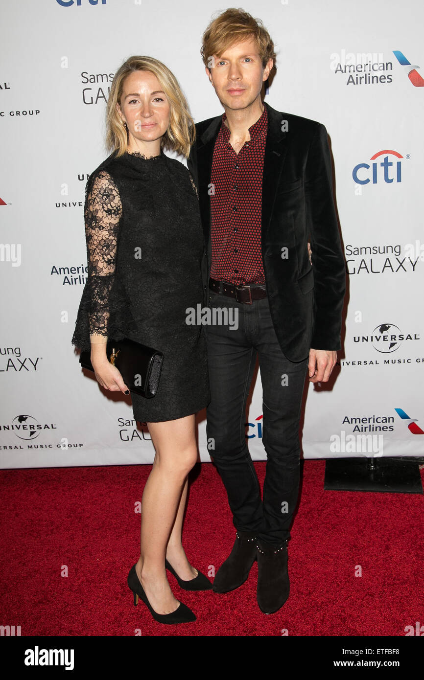 Celebrities attend Universal Music Group’s Grammy After Party presented by American Airlines and Citi at The Theatre at Ace Hotel.  Featuring: Marissa Ribisi, Beck Where: Los Angeles, California, United States When: 08 Feb 2015 Credit: Brian To/WENN.com Stock Photo