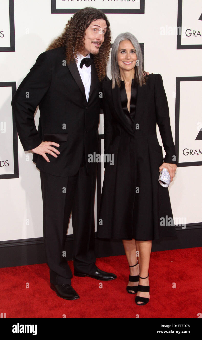 57th Annual GRAMMY Awards held at the Staples Center in Los Angeles.  Featuring: 'Weird Al' Yankovic, Suzanne Krajewski Where: Los Angeles, California, United States When: 08 Feb 2015 Credit: Adriana M. Barraza/WENN.com Stock Photo