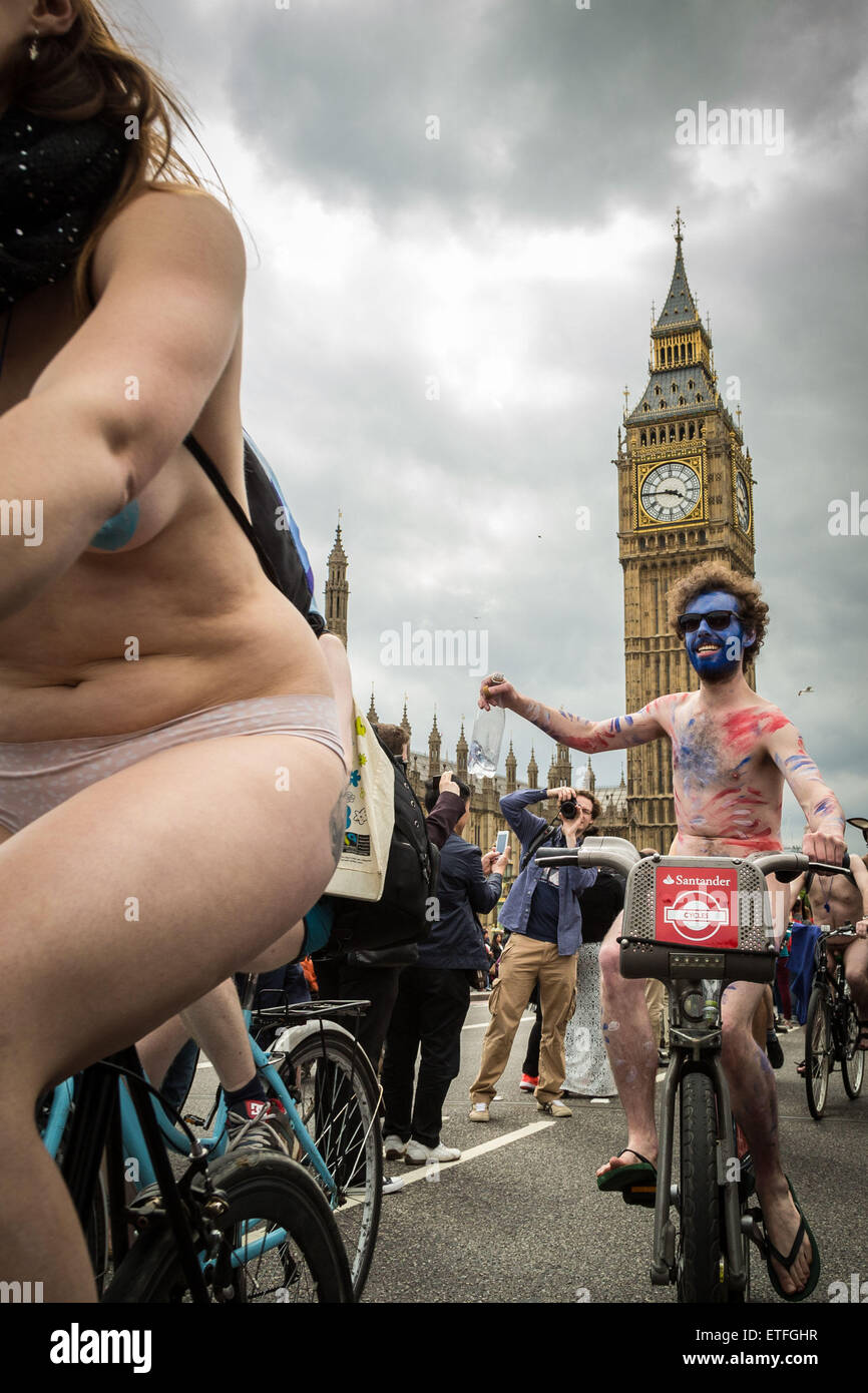 London world naked bike ride 2015 London, UK. 13th June, 2015. World Naked Bike Ride 2015 in London Credit:  Guy Corbishley/Alamy Live News Stock Photo - Alamy