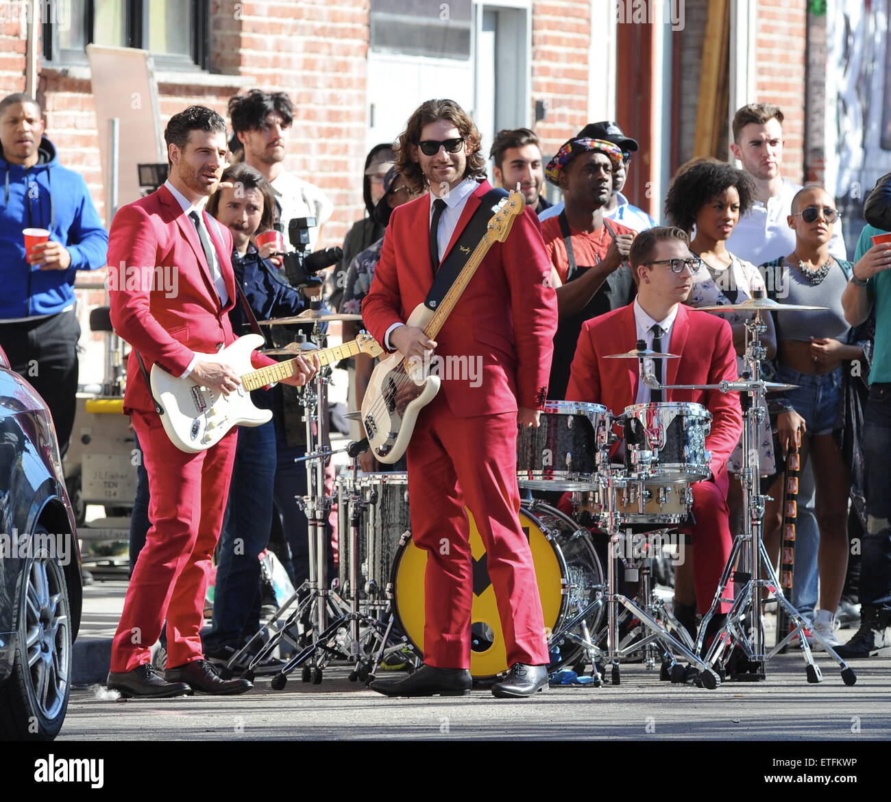 Canadian band Magic! filming their new music video in downtown Los ...