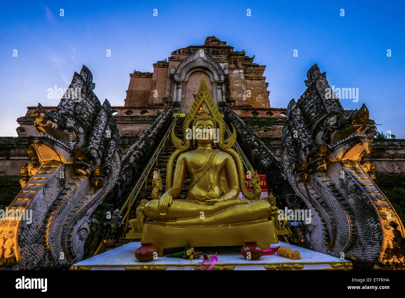 Asia. Thailand, Chiang Mai. Wat Phra Singh. Stock Photo