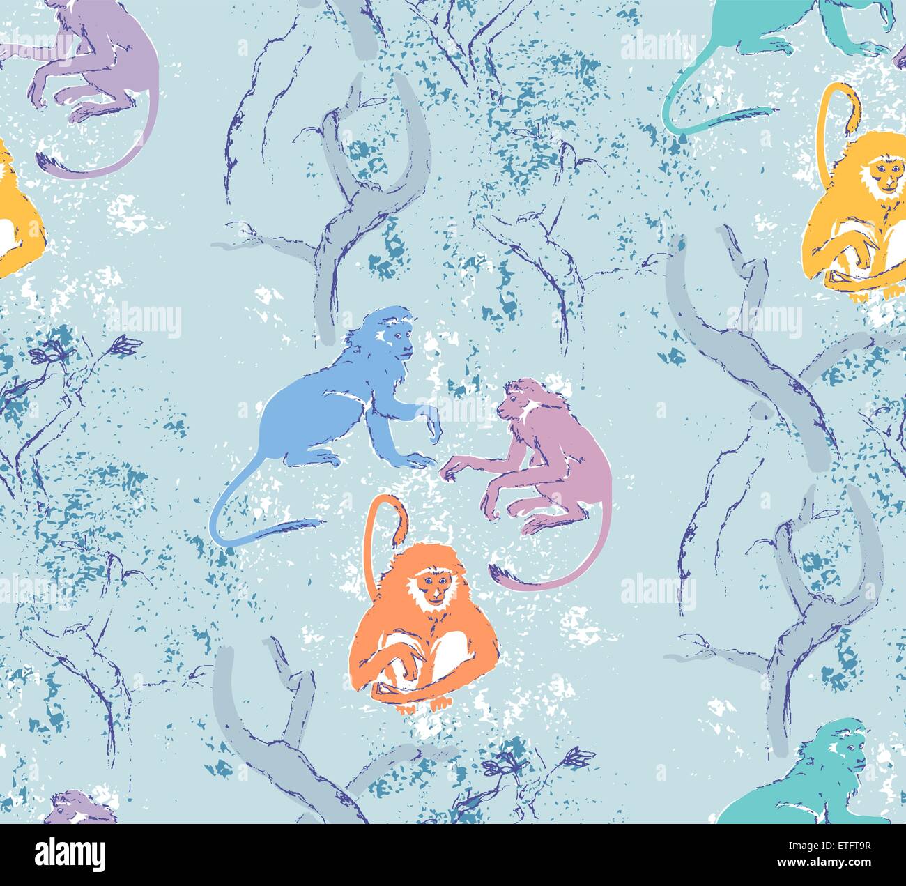 Monkey patterns hi-res stock photography and images - Alamy