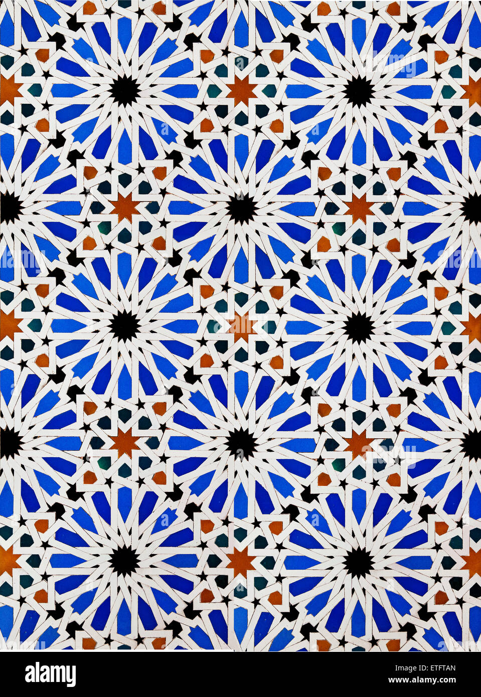 Detail of Moorish tiles at Real Alcazar Palace, Seville Andalucia Stock ...