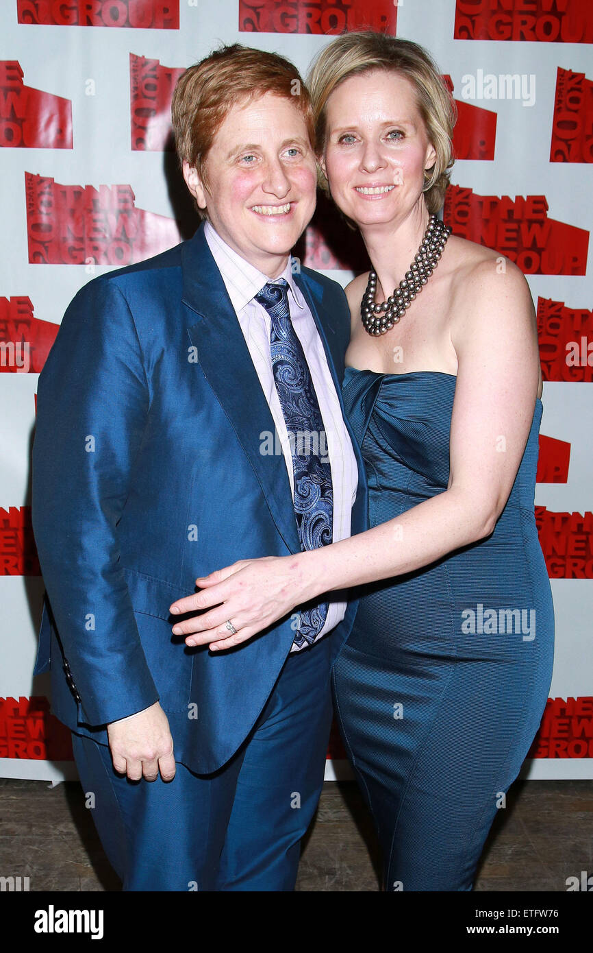 Opening night after party for the New Group production Rasheeda Speaking directed by Cynthia Nixon, held at the West Bank Cafe - Arrivals.  Featuring: Christine Marinoni, Cynthia Nixon Where: New York, New York, United States When: 11 Feb 2015 Credit: Joseph Marzullo/WENN.com Stock Photo