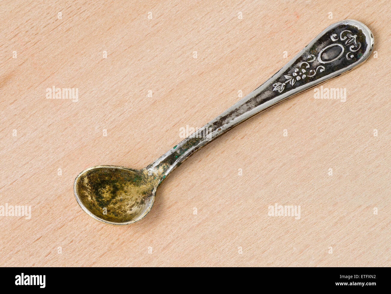 An ancient silver spoon Stock Photo Alamy