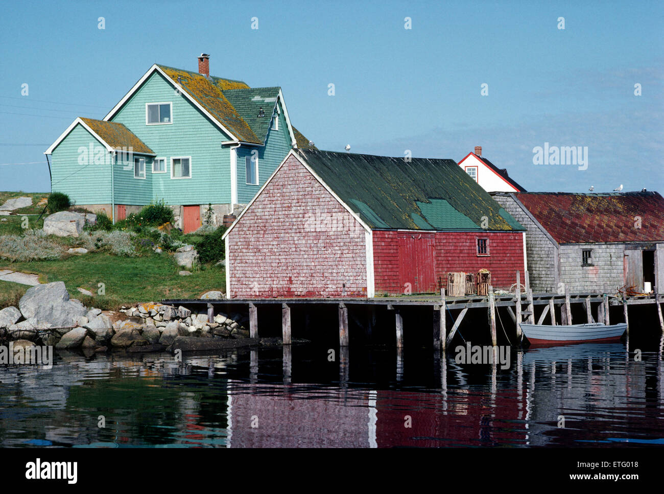 Harbor and fishing boats, Nova Scotia, Canada Stock Photo
