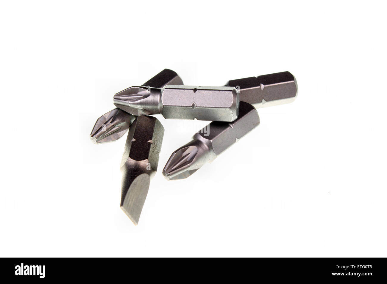 Steel screwdriver tips of different types interchangeable Stock Photo Alamy