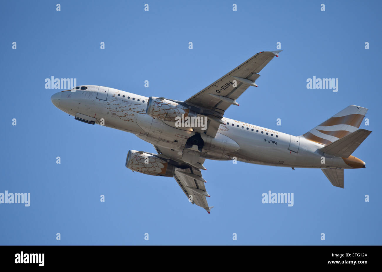British Airways Airbus a319 G-EUPA departing London-Heathrow Airport LHR Stock Photo