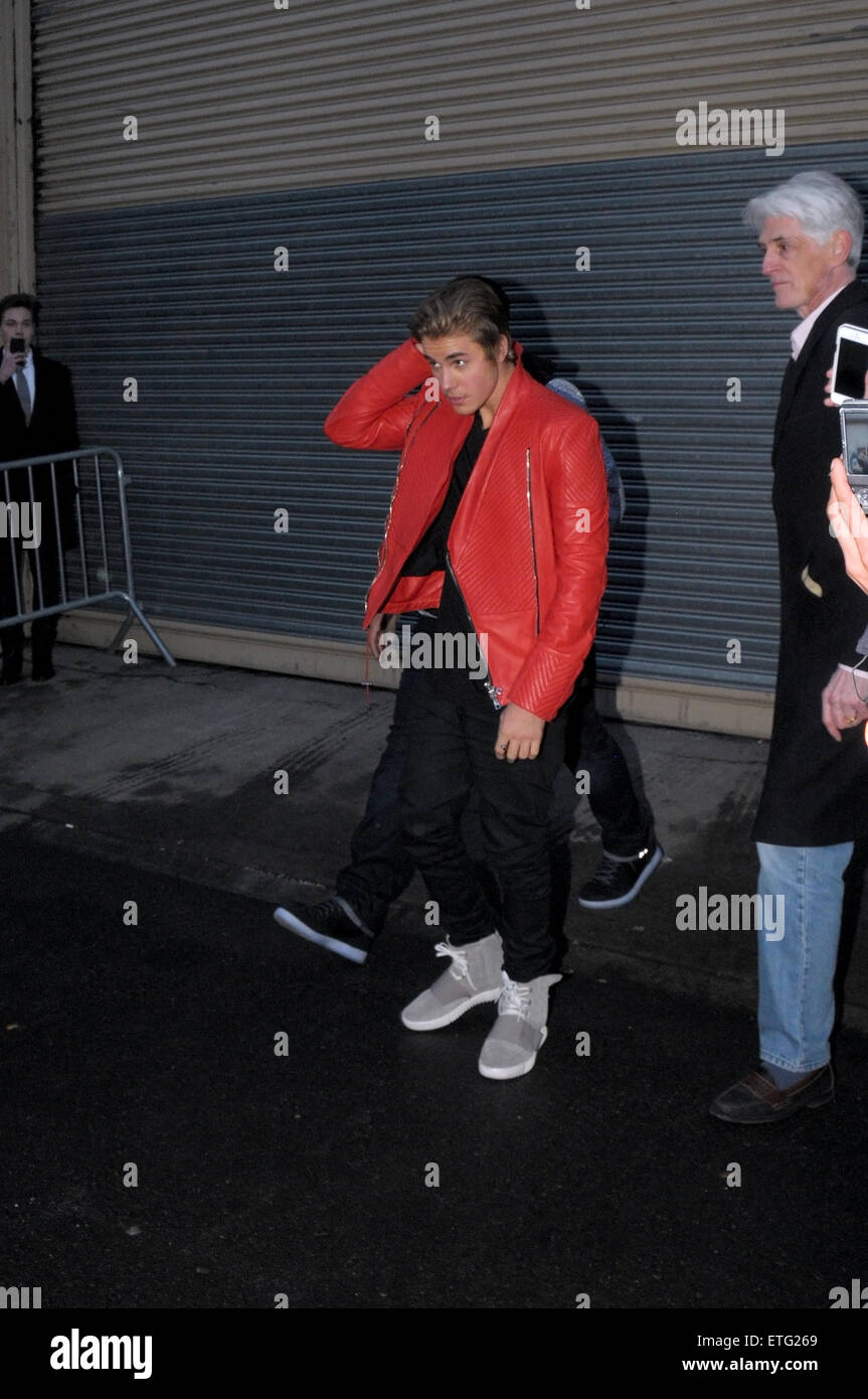 Adidas Originals x Kanye West YEEZY Fashion Show - Outside Departures  Featuring: Justin Bieber Where: New York City, New York, United States  When: 12 Feb 2015 Credit: Ivan Nikolov/WENN.com Stock Photo - Alamy