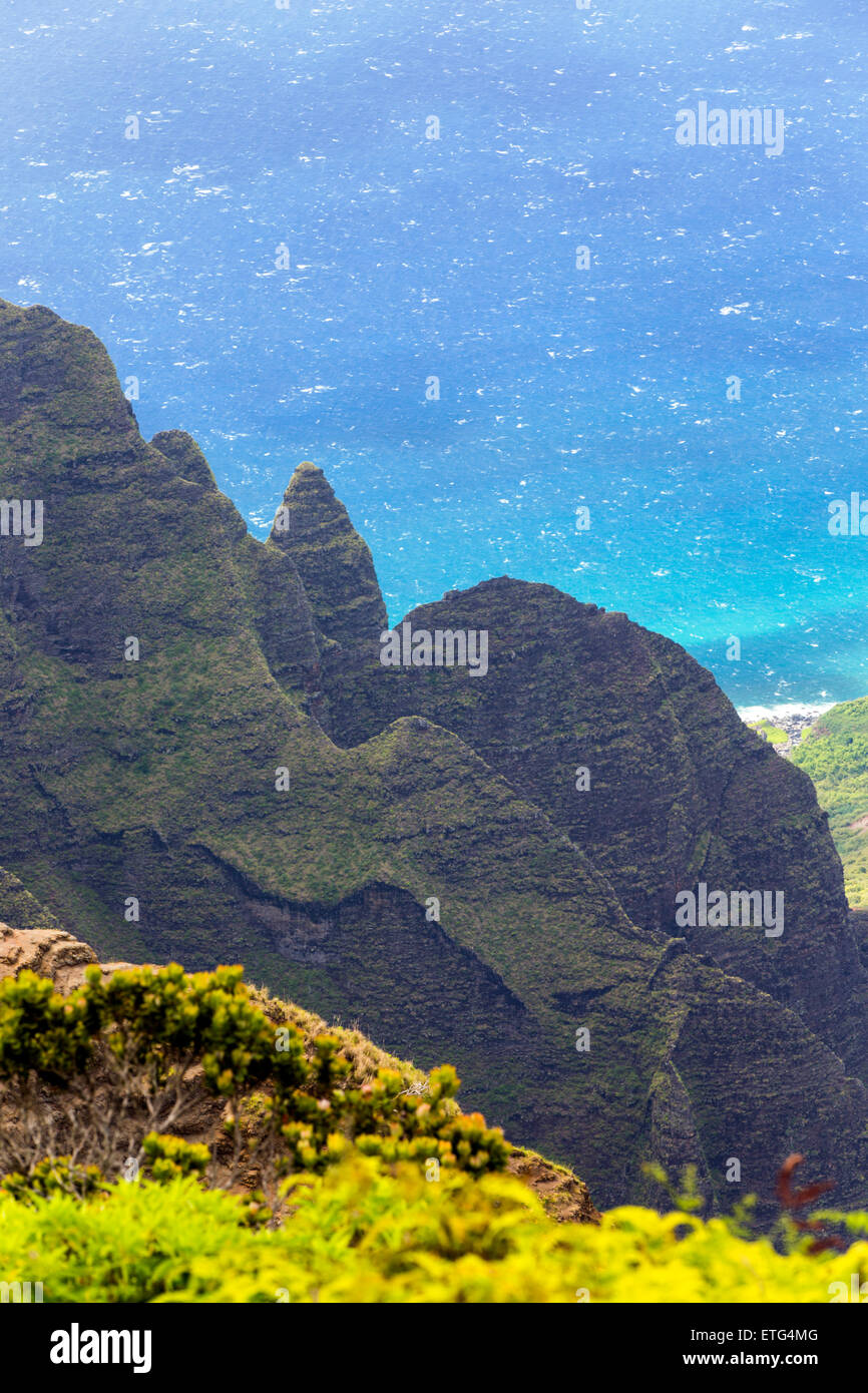 View from Canyon Lookout, Waimea Canyon State Park, Kauai, Hawaii, USA Stock Photo