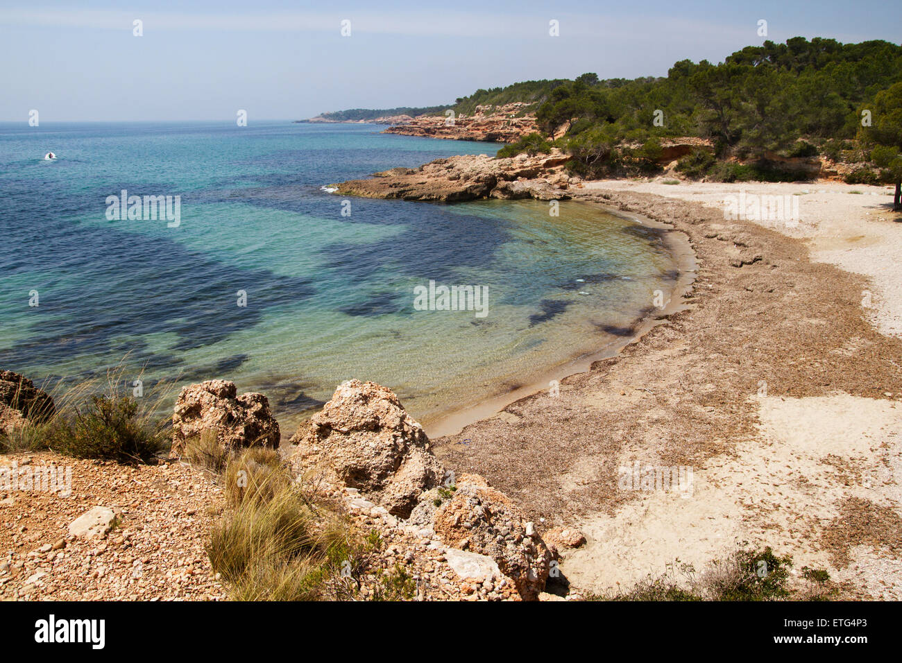 L'Estany Podrit beach. Wildlife National Interest Cap de Santes Creus. L'Ametlla de Mar. Stock Photo